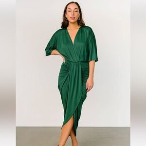 Baltic Born Mimi Midi Dress Hunter Green M NWT